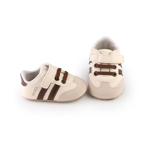 Image of HsdsBebe Baby Boys Girls Pu Leather Hard Bottom Walking Sneakers Toddler Rubber Sole First Walkers Infant Cartoon Slippers Crib Shoes