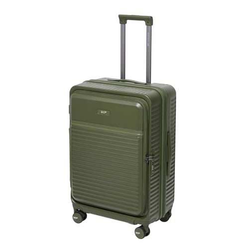 Image of VIP FLEX9010 Expandable Check-in Trolley Bag 67cm | Medium | Hard Luggage | 8-Wheel Business Travel Suitcase with 15.6 inch Laptop Compatible | Flushed TSA Lock | 3 Years International Warranty (Green)