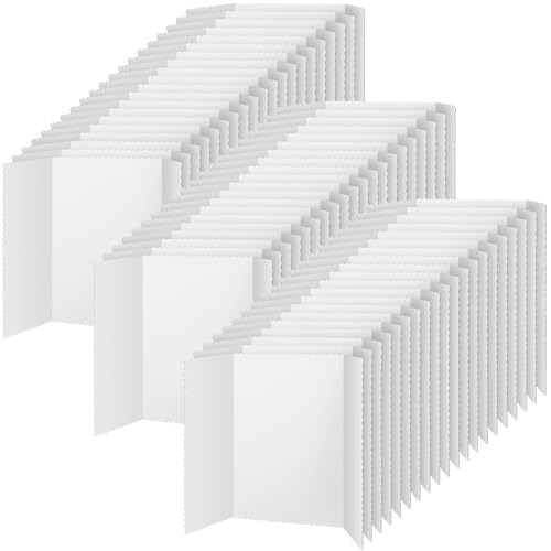 Image of Ctosree 100 Pcs 14 x 22 Inch Tri Fold Poster Board Bulk for Display,White | Science Fair Project,Classroom Display Paperboard, Single Wall Build, Lightweight Presentation Board,3 Panels
