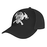 Shudianhkqwe Adjustable Trucker Golf Cap Breathable Firefighter Logo Baseball Cap Black