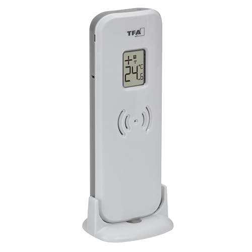 TFA Dostmann Digitale Funk Wetterstation mit Außensensor SUN2, 35.1174, für Innen und Außentemperatur, großes Farbdisplay, mit Wohnklima, inkl Funkuhr mit Datum, Hygrometer, mit Netzadapter, weiß