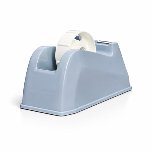 Image of Heavy-Duty Tape Cutter Dispenser | Fits 1 inch & 3 inch Core Adhesive Tapes | Weighted Non-Slip Base | One-Hand Cutting | for Restaurants, Bakeries, Office, School & Home (Grey)