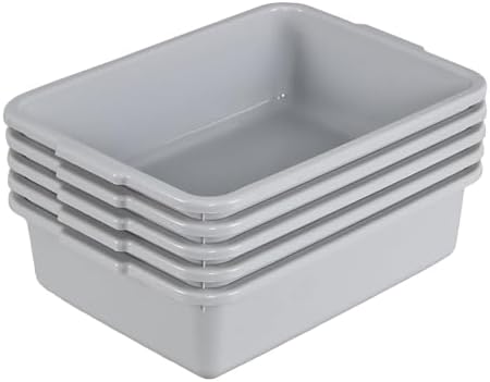 Nihenok Set of 5 Plastic Commercial Bus Boxes, 8 L Dish Tub for ...