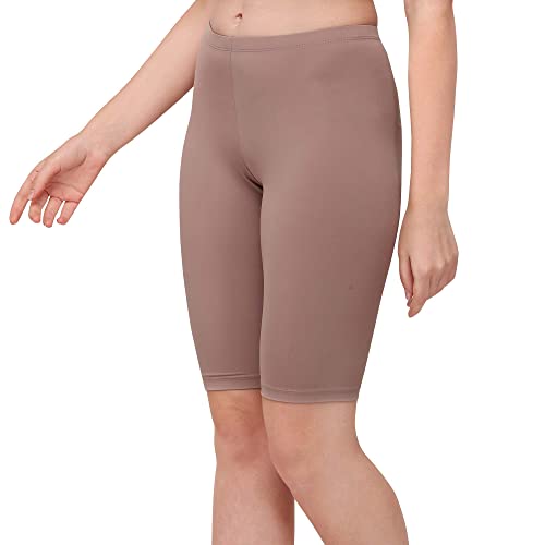 Image of SOIE Women's Mid Rise Soft Polyamide Spandex Knee Length Cycling Shorts