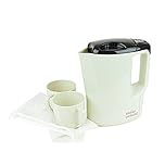 KitchenPerfected 1000w 0.9Ltr Corded Lightweight Travel Kettle with 2 cups - Cream - E1201WI