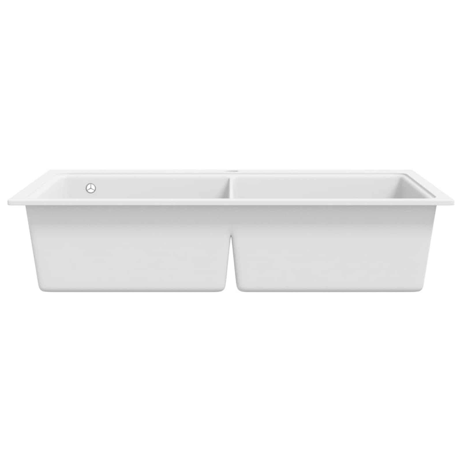 Fregadero encastrable de granito blanco crema de dos cubetas, ShGaxin Fregadero Bajo Encimera, Picas De Cocina, Fregadero Encimera