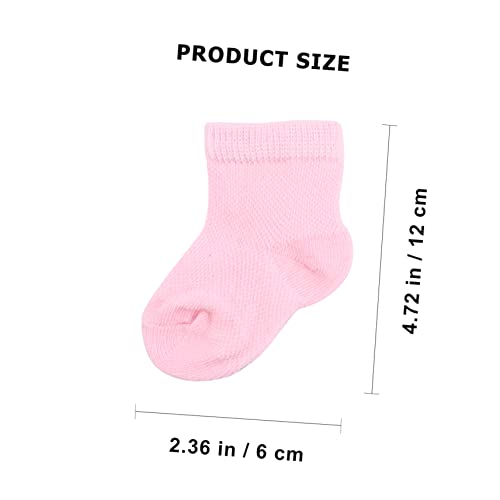4 Pairs Socks and Mittens for Newborns Soft Warm Cotton Ankle Socks and Gloves Adorable Plain Color Clothing for Cold Weather and Shower Gifts2