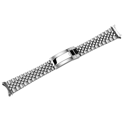 Juntan 20mm 22mm Watch Strap Screw-in, Stainless Steel Watch Bracelet for Men Women, Curved End Straight End Metal Watch Band with Oyster Buckle