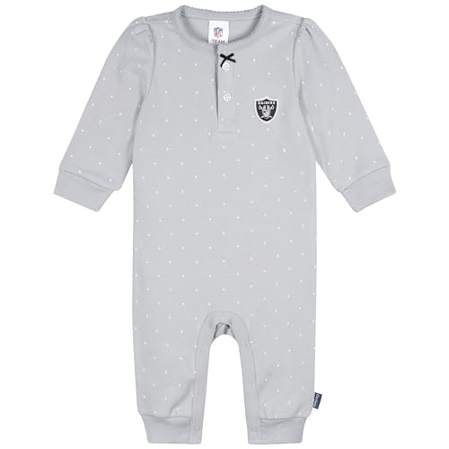 Gerber Baby Girls' NFL Team Footless Coverall, Raiders, 3-6 Months