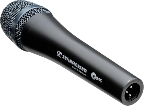 Image of Sennheiser Professional E 945 Dynamic Super-Cardioid Handheld Vocal Mic Bundled with Microphone Windscreen + 20ft XLR Microphone Cable + Microfiber Cleaning Cloth (4 Items)