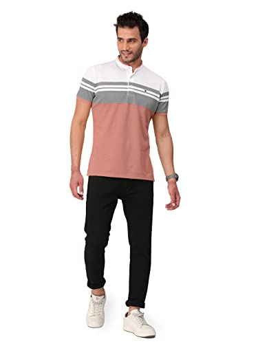 Image of BULLMER Mens Cotton Henley Neck /Chinese Collar Tshirt