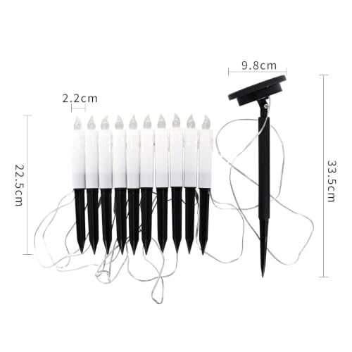 10 In 1 Solar Led Taper Candle Stake Lights Halloween Pathway Lights - image 2