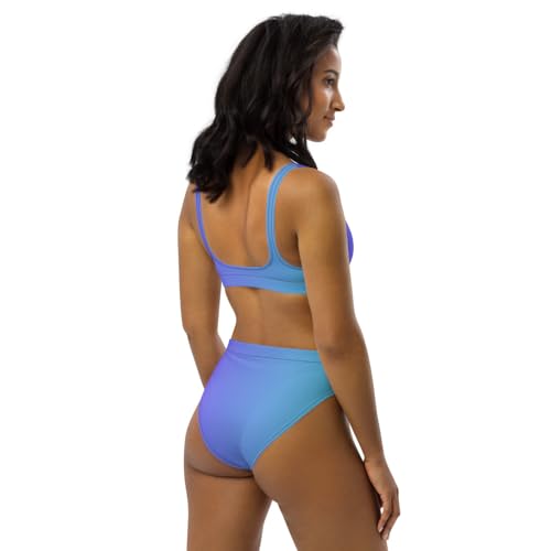 Bikini taille haute de luxe en tissu italien extensible et finitions main - 5
