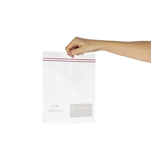 Saco Plástico Hermético Transparente com Fecho Duplo de 1000ml, Linha Vac Freezer, Sanremo.