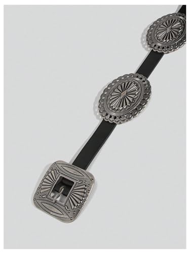 WDIRARA Women's Gothic Punk Waist Belts Metal Western Country Concert Leather Belt3