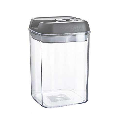 Argon Table Food Storage Container with Airtight Flip Lock Lid - 800ml - Grey - 1 Pack - Plastic Kitchen Storage Tupperware Pantry Food Organiser for Cereal, Oats, Sugar, Coffee, Biscuits, Tea
