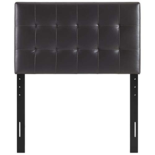 Image of Modway Lily Tufted Faux Leather Upholstered Twin Headboard in Brown