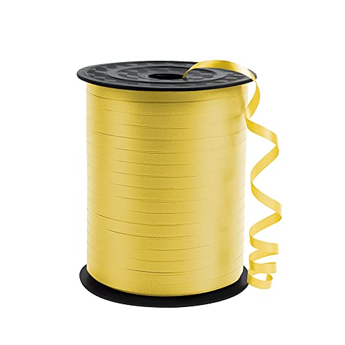 Premium Yellow Curling Ribbon, 1/5" Wide X 500 Yards Christmas Curling Ribbons For Gift Wrapping, Party Decoration, Balloon String, Ribbons For Florist Flower (1 Roll) #TOP10