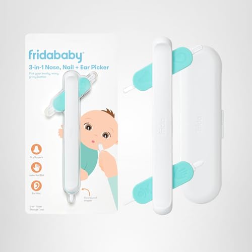 Frida Baby 3-in-1 Nose, Nail + Ear Picker by Frida Baby the Makers of NoseFrida the SnotSucker, Safely Clean Baby’s Boogers, Ear Wax & More