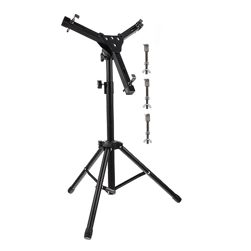 GOOHOCHY 12 Inch Folding Drum Rack Adjustable Drum Pad Stand Black Alloy Dumb Drum Stand Snare Drum Practice Rack