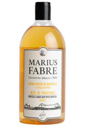 MARIUS FABRE - Savon Liquide de Marseille - A l'Huile d'Olive - Mains & Corps - Plus de 98% d'Ingrédients d'Origine Naturelle - Origine France Garantie - Parfum Provence - 1L