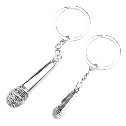 Llavero con Micrófono De 2 Uds, Llavero Personalizado, Mini Cole De Micrófono, Llavero Creativo, Regalo para Amantes De La Música