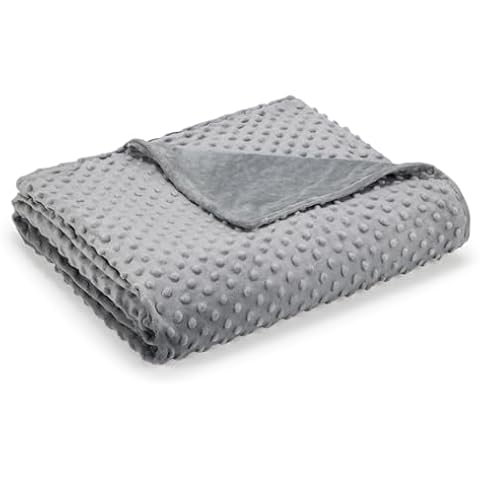 Weighted Blanket Duvet Cover 48x72, Cottonblue Removable Duvet Cover for Heavy Blankets, Soft Fuzzy Minky Dot, Machine Washable Cover with Zipper on Long Side, Grey Cover