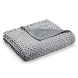 Cottonblue Weighted Blanket Duvet Cover 48x72, Removable Duvet Cover for Heavy Blankets, Soft Fuzzy Minky Dot, Machine Washable Cover with Zipper on Long Side, Grey