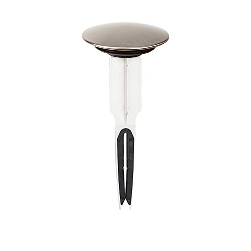 Pf Waterworks Pf0261 Easypopup Patented Universal Bathroom Sink Pop-Up Stopper, Easy Install/Remove Design, No Disassembly, Fits Ballrod Pop-Up Drains, 5-1/2 In Tall 2.5 In. Cap Dia Brushed Nickel #TOP12