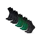 [DANISH ENDURANCE] ハイキングライトソックス 軽量 登山 靴下 3/5組, マルチカラー（2 x グリーン、2 x ブラック、１ x ダークグレー）, 22.0-24.5 cm