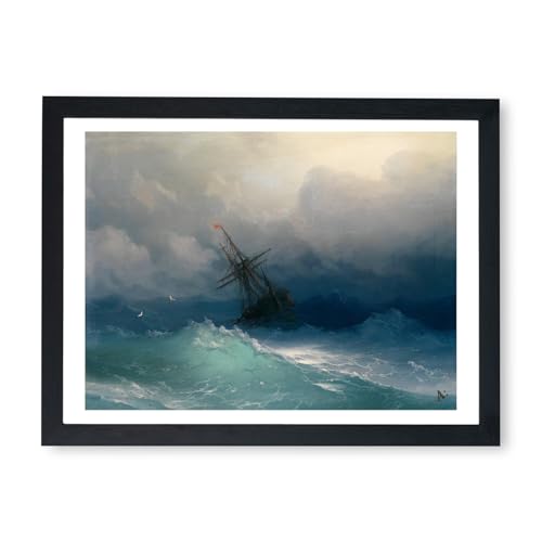 Affiche Ivan Aivazovsky Navire sur les mers orageuses encadrée tableau mer medium Spiffing
