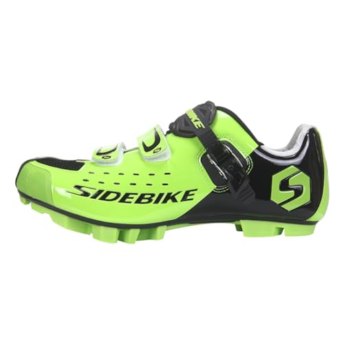 Scarpe MTB Ciclismo Mountain Bike Professionali Traspiranti per Uomo e Donna, compatibili Pedali SPD - Verde 44 EU