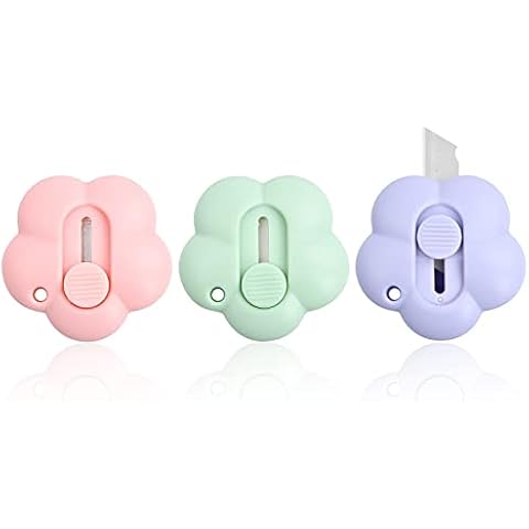 Pagezol Mini Shrink Wrap Box Opener Box Letter Cutter Flower Safe Mini Blade Package Parcel Envelope Openers Mail Case Slitter Paper Knife Slicer Razor with Keyring Hole for Home Office School (3pcs) Cover