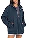 THE GYM PEOPLE Women's Oversized Full Zip Up Sweatshirts Fleece Long Sleeves Stand Collar Workout Jacket with Pockets