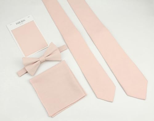 Image of Mens Solid Linen Ties - Regular Width Pattern Necktie for Men