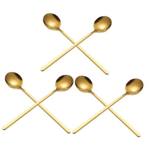 CIYODO 6pcs Long Handle Stainless Steel Spoons Vintage Coffee Stirring Spoon Reusable Mixing Spo