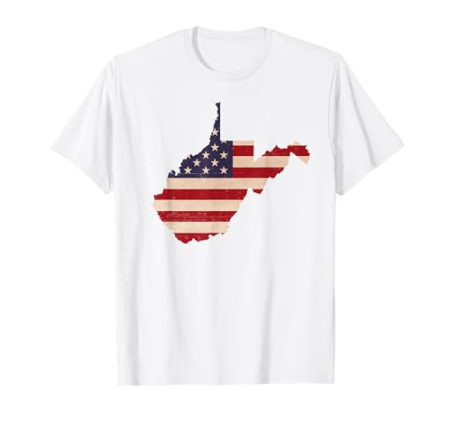 West Virginia American Flag Vintage T-Shirt T-Shirt