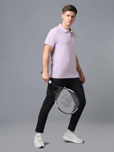 Image of TECHNOSPORT Men's Regular Fit Half Sleeve Polo T-Shirt with Collar, ELASTO Plus Quick Dry Moisture Wicking Polo Tee for Gym Sports Golf and Casual Wear
