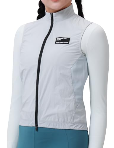 INBIKE Winddichte Jacke Damen Weste Windbreaker Fahrradweste Leichtweight Atmungsaktiv UV Schutz SPF50+ Fahrrad Rennrad Fashion Arbeit Grau L