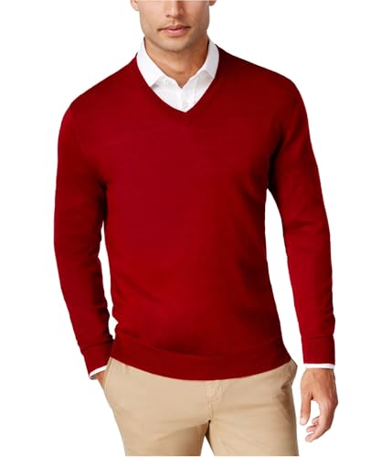 Club Room Mens Merino Knit Sweater, Red, XX-Large