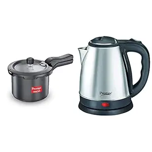 Prestige Svachh Pressure Cooker HA 3 L + Prestige Electric Kettle PKOSS - 1500watts, Steel (1.5Ltr), Black COMBO