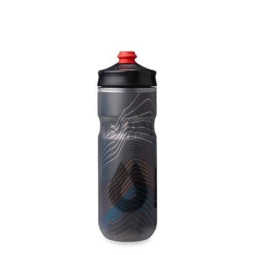 HydraPak Polar Surge Borraccia termica per bici - Borraccia ad alto flusso, per ciclismo e sport (Black, 600 ml)