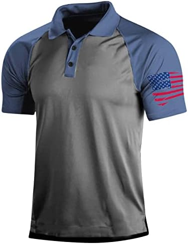 Polo Shirts for Men,Patriotic Shirts for Mens, America Flag Men's Muscle T Shirts Mens Patriotic T Shirt Short Sleeve 4Th of July Graphic Tshirts A02