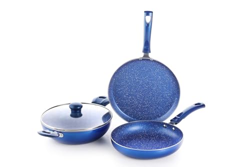 Image of Crystal Vivid Series Induction Bottom Non-Stick Cookware 3-Pcs Set, Multicolor