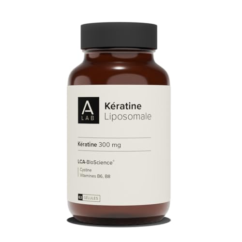 Keratine Liposomale 300mg - Cheveux, Ongles, Peau - Biotine, Vitamine B6, L-Cystine - A-Lab - 1 à 3 Gélules Par Jour