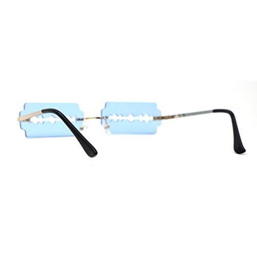 Image of SA106 Razor Blade Shape Funky Hipster Rimless Sunglasses