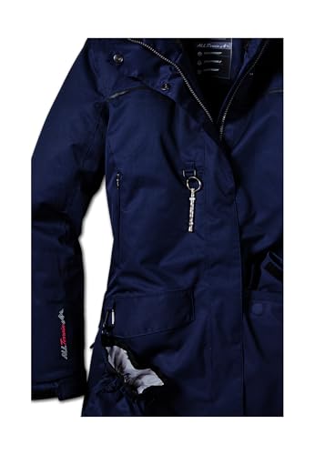 Killtec Damen Parka Funktionsparka mit abzippbarer Kapuze für Hundebesitzer Ostfold WMN PRK B wasserdicht, Winddicht, atmungsaktiv 00814-dunkelnavy 42