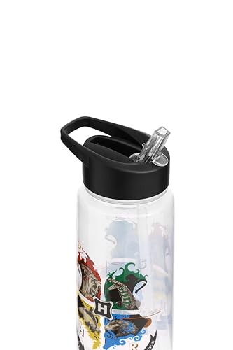 Harry Potter Pyramid International Hogwarts Coat of Arms Clear Water Bottle – 540ml BPA-Free Plastic – Officially Licensed Merchandise, One Size