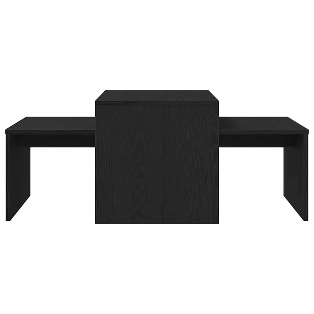vidaXL Tables gigognes Chêne Noir 100 x 48 x 40 cm Bois d'ingénierie, Tables gigognes pour Salon Moderne, Meuble Durable, Gain de Place et Accents contemporains