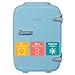 Abode Blue Mini Fridge A4CLR201BL 4L/6 Can Portable Thermoelectric Mini Cooler & Warmer for Drinks, Cosmetics/Makeup/Skincare, AC/DC Power, Retro Style, For Bedroom, Home, Caravan, Car
